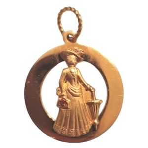 Vintage Avon Mrs Albee charm 18k gold plated